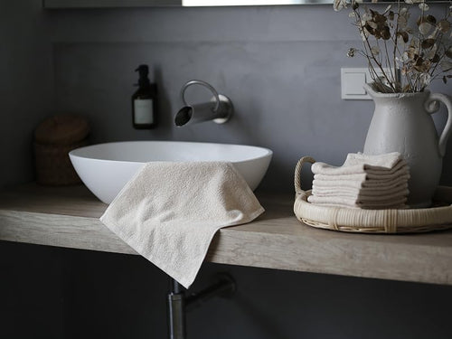 10 lavette - morbide e assorbenti asciugamani da mano e viso - lavabili a 95°C - cotone - 30x30 cm - naturale