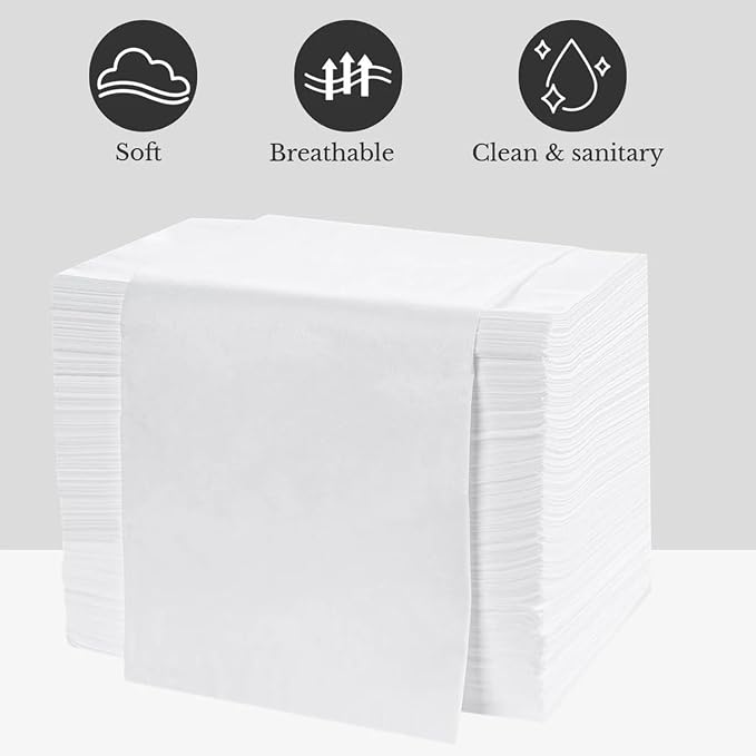 100 Pezzi Lenzuola Usa e Getta,200*100 Cm Lenzuola Da Massaggio,Non Tessuto Traspirante Copriletto Cosmetici,Per Saloni Di Bellezza,Spa,Massaggi,Hotel (Bianco)