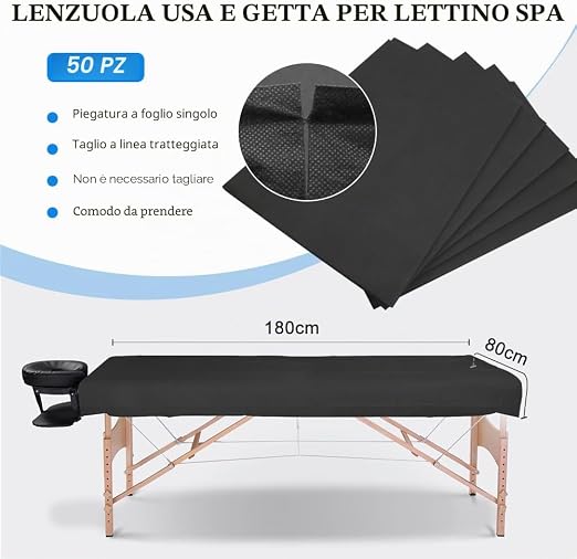 50pcs Lenzuola da Massaggio Usa e Getta. 80 x 180cm Lenzuola Usa e Getta Lenzuola Monouso per Lettino Massaggio Lenzuolo da Massaggio in Tessuto non Tessuto