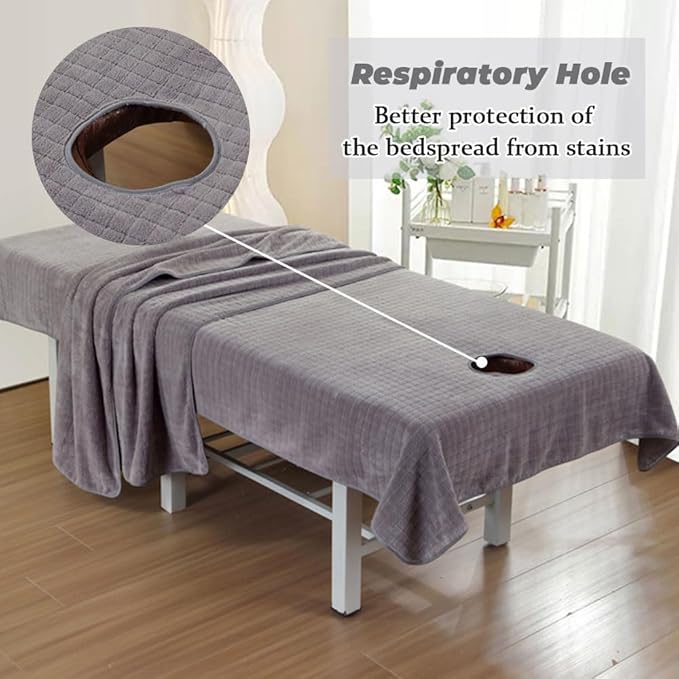 Morbuy Lenzuolo per Lettino da Massaggio Spa con Foro per Viso, in Microfibra Morbido Riutilizzabile Lavabili Copertura Protettiva per Lettino