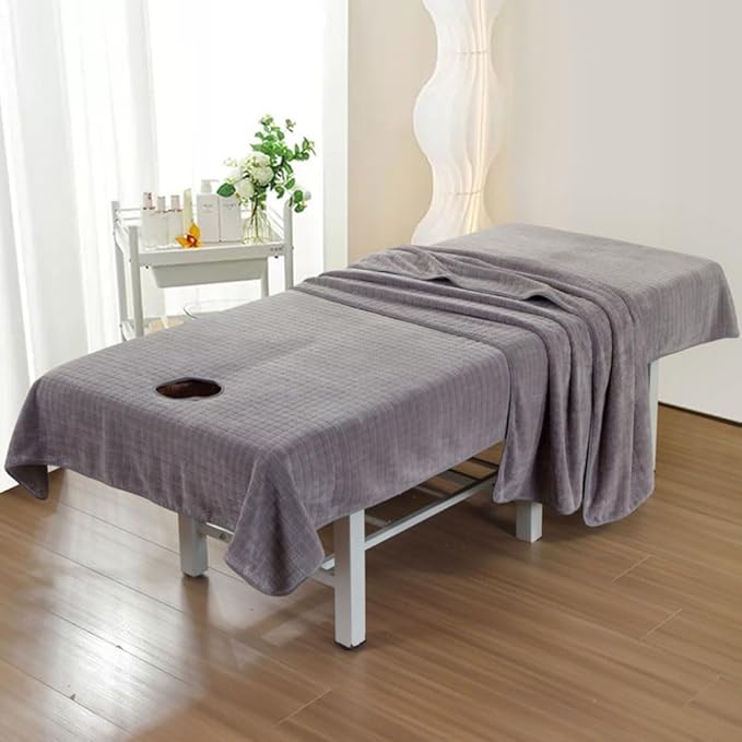 Morbuy Lenzuolo per Lettino da Massaggio Spa con Foro per Viso, in Microfibra Morbido Riutilizzabile Lavabili Copertura Protettiva per Lettino