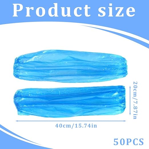 50 Pezzi Manicotti Monouso Impermeabili 40cm Copribraccia Protettivi per Doccia Gesso Tatuaggi Laboratorio Cliniche Uso Professionale Braccio Protezione Acqua Bagno Resistente