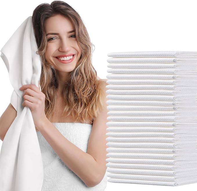 100pcs Asciugamani Usa e Getta 30 x 70cm, 60g/㎡ Asciugamano Monouso Asciugamani Tessuto non Tessuto Usa Getta Adatto per Parrucchiere Massaggi Cosmetologia e Pulizia