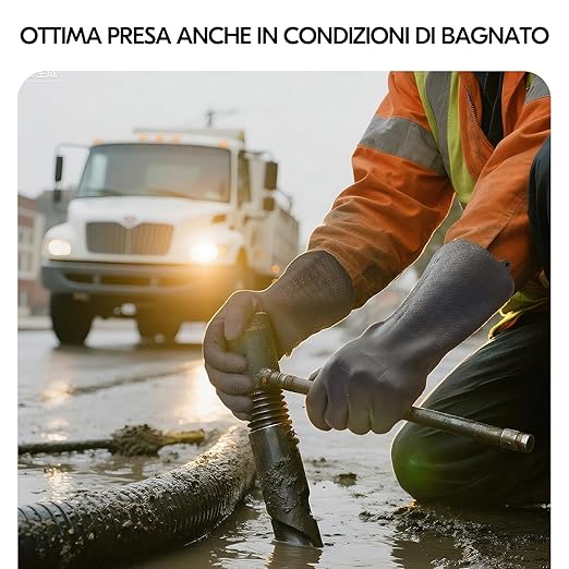 Guanti Lavoro Lunghi con Fodera, no-Allergia senza Lattice per Pulizia Alimentari Domestici Anticalore&Antifreddo da Cucina Bagno Casalinghi Lavapiatti in TPE