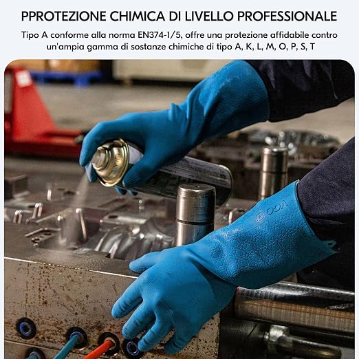 Guanti riutilizzabili resistenti agli agenti chimici,facili da indossare e da togliere,antiaderenti,resistenti da-10℃ a 100℃,5X più durevoli,3X più spessi per uso industrial